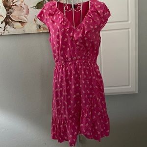 NWOT pink J. Crew Dress size 6 ruffle foe wrap
